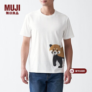 MUJI MUJI 男式 印度棉天竺編織 印花短袖T恤 CBG02A1S 小熊貓 M