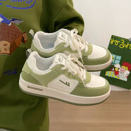 宰摟黑色鞋子男鞋潮牌感厚底板鞋男款2025新款夏季男士休閑鞋 蘋(píng)果綠 43