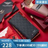 FALAMAONE男士錢(qián)包長(cháng)款商務(wù)錢(qián)夾時(shí)尚大容量皮夾子實(shí)用生日禮物 錢(qián)包QB206-3【專(zhuān)柜原裝紙盒】 時(shí)尚百搭