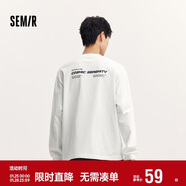 森馬（Semir）長(cháng)袖T恤男重磅寬松打底上衣印花情侶裝秋季內搭外穿101524101211