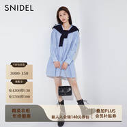 SNIDEL春夏甜美百搭V領(lǐng)褶皺寬松襯衫連衣裙SWFO241303 直條 S （0）