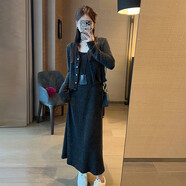 小紅書(shū)爆款韓國大氣優(yōu)雅灰色微胖修身Look背心連衣裙長(cháng)裙2025秋冬 [灰色套裝][早秋穿搭/韓系氛圍感 S 40/45kg