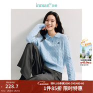 茵曼毛衣女POLO領(lǐng)冬季新年紅裝套頭針織衫2026春季通勤長(cháng)袖毛衣上衣 淺藍色 S