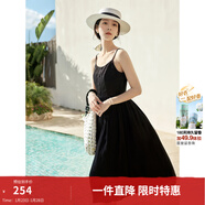 茵曼（INMAN）章若楠同款歐若風(fēng)天絲薄開(kāi)衫女裝襯衫2026夏季新品長(cháng)袖襯衣 吊帶裙黑色-18322336 L