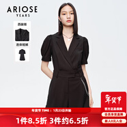 艾諾絲雅詩(shī)【商場(chǎng)同款】夏新款假兩件感高腰連體褲休閑褲10429301 黑色 S