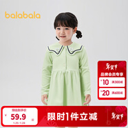 巴拉巴拉女童連衣裙春學(xué)院風(fēng)裙子高腰A字裙 黃綠41181 90cm