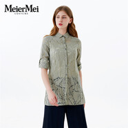 MeierMei玫而美時(shí)尚氣質(zhì)襯衫女中長(cháng)款夏季半袖上衣 H41 42