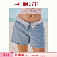 HOLLISTER25夏季baggy風(fēng)Y2K翻腰牛仔短褲女裝349-5172 中間色水洗 （腰頭花紋深淺隨機發(fā)貨） 34 170/98A 18標準版
