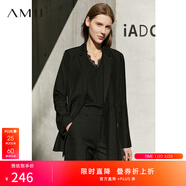 AMII女裝2025職業(yè)西服套裝女夏季新款休閑外套時(shí)尚西裝兩件套 黑色（西裝） S (155)