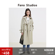 fano studios范洛Fano 經(jīng)典廓形氣質(zhì)風(fēng)衣外套女中長(cháng)款經(jīng)典英倫風(fēng)系帶2026春季 奶棕灰 L