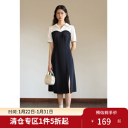 獨束【束型系列】大碼郁金裙雙版型拼接連衣裙女新款顯瘦氣質(zhì)裙子 常規梨形-短袖版 3XL (尺碼：5) 拍前和客服確認尺碼