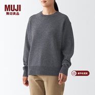 MUJI女式 美利奴羊毛中針距圓領(lǐng)毛衣長(cháng)袖多彩針織衫女款秋季 BAH11A2A 炭灰色 XS (150/76A)