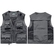 吉普盾男士甲背心工裝寬松戶(hù)外釣魚(yú)攝影師背心定制印logo工作服 深灰色 6XL 6XL220240斤