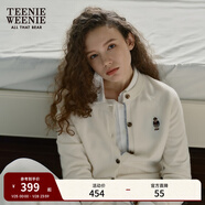 Teenie Weenie小熊女裝簡(jiǎn)約針織衫女秋冬針織開(kāi)衫罩衫短外套上衣 象牙白 XS (155)