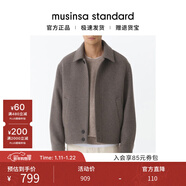 MUSINSA STANDARD韓國25秋冬男士大碼混紡廓形時(shí)尚簡(jiǎn)約短款夾克 棕色(TA) M