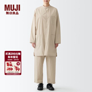 MUJI MUJI Labo 男女通用 長(cháng)絨棉 府綢 長(cháng)衫 長(cháng)袖休閑百搭襯衫 淡黃色 XXS-XS