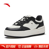 安踏（ANTA）板鞋女冬季新款厚底低幫小白運動(dòng)鞋 基礎黑/象牙白-2 39 (女8)