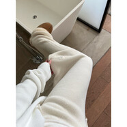 ALO YOGAAL韓版軟糯慵懶風(fēng)針織衫套裝秋冬新款開(kāi)衫V領(lǐng)毛衣闊腿褲兩件套女 白色褲子 S