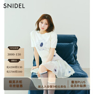 SNIDEL2025秋冬新品甜美高腰花朵印花半身裙百褶短裙SWFS254334 黃色 M (1)