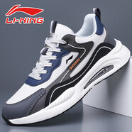 LI-NING李寧男鞋秋冬季皮面防水運動(dòng)休閑鞋男士軟底輕便透氣加絨保暖跑步 6508藍色四季款 44 【標準運動(dòng)鞋尺碼】