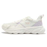 361°男鞋運動(dòng)鞋秋季新品黑色通勤網(wǎng)面透氣百搭慢跑步鞋 羽毛白/微葡萄紫【女款】2218F 38