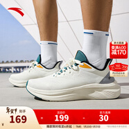 安踏一體織輕質(zhì)跑步鞋男士冬季透氣慢跑鞋休閑運動(dòng)鞋男鞋跑步鞋子男 象牙白/基礎黑/織霧綠5514-4 42.5 (男)