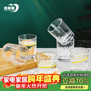 青蘋(píng)果耐熱玻璃水杯咖啡杯220ml6只 家用冰川錘紋茶杯洋酒杯啤酒杯