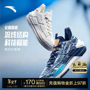 安踏霸道丨復古撞色板鞋男鞋冬季新款籃球文化休閑厚底運動(dòng)鞋 【男款】墨黛藍-3 39 (245mm)