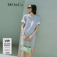 MO&Co.連衣裙夏美式復古印花寬松棉質(zhì)T恤裙氣質(zhì)休閑時(shí)裝摩安珂 中花灰色 S 160