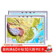 北斗新版中國和世界地形圖2張3d立體凹凸浮雕地圖地理掛圖三維地貌地圖掛圖學(xué)生教學(xué)專(zhuān)用版學(xué)生文具書(shū)桌墻42cm