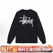 斯圖西（stussy）STU潮牌套頭休閑圓領(lǐng)長(cháng)袖美式復古T恤男女情侶同款 基礎款（黑色） 2XL