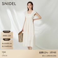 SNIDEL春夏款甜美方領(lǐng)露背高腰荷葉邊公主連衣裙SWFO232255 白色 均碼 （F）