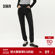 森馬（Semir）森柔|森馬牛仔褲女冬季修身抓毛小腳褲顯瘦舒適韓版休閑潮流長(cháng)褲 牛仔水洗黑98201 27