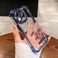 邦克仕（Benks）適用iPhone17四角氣囊防摔16E手機殼蘋(píng)果15PROMAX鏡頭膜14保護套3 【遠峰藍】帶鏡頭膜氣囊超強防摔 蘋(píng)果X/XS通用