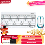 羅技（Logitech）MK245 Nano 鍵鼠套裝 無(wú)線(xiàn)鍵鼠套裝 辦公鍵鼠套裝 緊湊型 可調支架 帶無(wú)線(xiàn)2.4G接收器 白