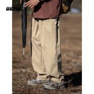 OEMG 工裝褲男春秋夏季九分褲男寬松直筒日系潮牌休閑百搭束腳褲子男 DSA362-KB2152卡其色 L