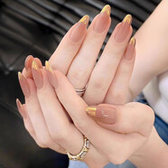 思嘉思達2025春夏新款設計師款蝶仙子貓眼高級感輕奢手工美甲貼片穿 23支落日余余暉-中橢p XS(手/甲床非常小的姐妹)