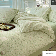 2025新款水洗雙層紗綁帶款系列四件套柔軟舒適床單床笠宿舍三件套 夢(mèng)幻花兔 床單款 1.0m三件套【被套150*200cm】