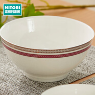 NITORI宜得利家居 廚房骨瓷餐具家用飯碗大碗盤(pán)子小碟調羹吉星月輝 15.5cm骨瓷大碗 吉星