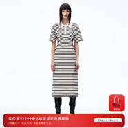 RE'VAN芮范夏季設計師復古風(fēng)條紋收腰連衣裙RN31101902 橫條紋 M 38