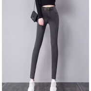 俞兆林（YUZHAOLIN）高腰緊身牛仔褲女2026春秋新款彈力小腳鉛筆褲長(cháng)褲九分褲時(shí)尚女褲 8009煙灰色長(cháng)褲 27 碼建議90-100斤