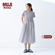 MUJI女式?jīng)龈卸绦溥B衣裙女裝裙子25年夏季連身裙長(cháng)裙BC2LKA5S 灰色 M (160/84A)