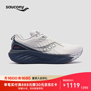 Saucony【彭于晏同款】索康尼勝利22專(zhuān)業(yè)強緩震跑鞋男厚底跑步鞋運動(dòng)鞋男 白深蘭218 45