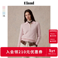 ELAND【100%綿羊毛】衣戀毛衣女純色翻領(lǐng)甜美柔軟上衣2025冬季新 淺粉色(26)L/Pink M /165