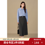 獨束大碼女裝裙擺壓褶A字半身裙2024年冬新款新復古回潮法式優(yōu)雅顯瘦 芝麻灰 4XL (尺碼：6)