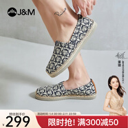 快樂(lè )瑪麗（J&M）休閑漁夫鞋子男士春夏2025新款平底帆布百搭透氣潮流懶人一腳蹬 深灰色 44 270mm