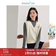 茵曼（INMAN）針織馬甲女2026春季老錢(qián)風(fēng)V領(lǐng)薄冬季學(xué)院風(fēng)內搭毛衣 梨花杏 M