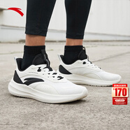 安踏（ANTA）流云 | 男鞋運動(dòng)跑步鞋秋冬透氣輕便減震男士戶(hù)外休閑網(wǎng)面跑鞋子 象牙白/黑-1 41 (255mm)