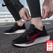 耐克（NIKE）男鞋跑鞋 2026新款春季時(shí)尚運動(dòng)鞋舒適耐磨訓練鞋輕便緩震跑步鞋 黑鞋紅勾 40