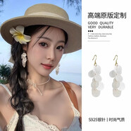 長(cháng)流蘇貝殼環(huán)海邊2025夾女無(wú)洞氣質(zhì)飾度假風(fēng)耳墜 流蘇貝殼耳鉤